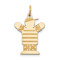 14k Yellow Gold Satin Boy with Cap on Left Love Charm