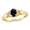 Black Sapphire 14K Gold Over Sterling Silver Ring 0.56ctw