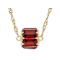 Red Garnet Station Necklace In 18K Gold Over Sterling Silver 3.36ctw