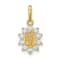 14K Yellow Gold Our Lady of Guadalupe Cubic Zirconia Pendant