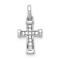 Rhodium Over 14k White Gold Small Diamond Latin Cross Pendant