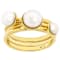 Cultured Freshwater Pearl Ring Set in 18k Gold Over Silver