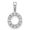 Rhodium Over 14K White Gold Lab Grown Diamond Letter O Initial Pendant