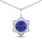 2.02ctw 14K White Gold Tanzanite and White Diamond Pendant with 18 inch
Cable Chain