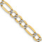 14k Yellow Gold and Rhodium Over 14k Yellow Gold 5.25mm Pave Figaro 20
Inch Chain