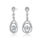 CZ Double Pear Drop Earrings In Sterling Silver