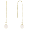 Freshwater Pearl Threader Earrings In 14K Gold Over Sterling Silver