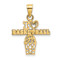 14k Yellow Gold Textured I Love (Heart) Basketball Charm