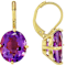 Amethyst Solitaire Drop Earrings