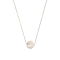 White Carved Freshwater Pearl Necklace In 14K Rose Gold