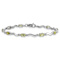 Rhodium Over 10k White Gold Fancy Diamond and Peridot Bracelet
