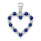 Rhodium Over 14k White Gold Diamond and Sapphire Heart Pendant