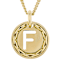 Cardano Initial F Pendant Necklace In 18K Gold Over Bronze