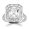 Rachel Zoe Radiant Cut CZ Cocktail Ring in Rhodium Over Sterling Silver