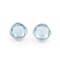Large Blue Topaz Square Cushion Stud Earrings In Sterling Silver