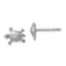 Rhodium Over Sterling Silver Polished Turtle Post Earrings