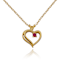 Red Lab Created Ruby 14k Yellow Gold Over Brass Pendant with Chain 0.12ctw