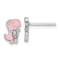 Rhodium Over Sterling Silver Pink Cubic Zirconia and Enamel Dinosaur
Children's Post Earrings