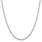 14K White Gold 3mm Diamond-cut Round Open Link Cable Chain Necklace