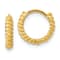 14K Yellow Gold Polished Textured Hoop Earrings