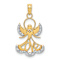 14K Two-tone Gold  LOVE Angel Pendant