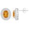 8x6mm Oval Citrine And White Topaz Accent Rhodium Over Sterling Silver
Double Halo Stud Earrings
