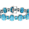 Turquoise Oval Cabochon Bracelet In Sterling Silver