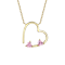 Morganite Color CZ Open Heart Pendant Necklace In 14K Gold Over Sterling Silver