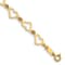 14k Yellow Gold Flat Open Hearts Link Bracelet