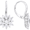 Round And Marquise CZ Drop Earrings In Sterling Silver