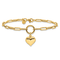 14k Yellow Gold Polished Puffed Heart Paper Clip Link Bracelet