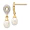 14K Yellow Gold 7x5mm White Teardrop Freshwater Cultured Pearl 0.01ct
Diamond Dangle Earrings