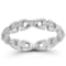Sterling Statements Rhodium Over Sterling Silver CZ Link Ring