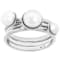 Cultured Freshwater Pearl Ring Set in Rhodium Over Sterling Silver