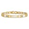 14K Yellow and White Gold Polished and Satin 8.5-inch Men's Link Bracelet