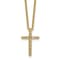 14K Yellow Gold Over Sterling Silver Polished Cubic Zirconia Latin Cross Necklace