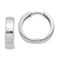 Rhodium Over 14K White Gold 9/16" Round Hinged Hoop Earrings