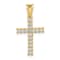 14K Yellow Gold and Rhodium Diamond Latin Cross Pendant