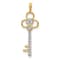 Rhodium Over 14K Yellow Gold with White Rhodium Diamond Club Key Pendant