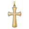14k Yellow Gold and Rhodium Over 14k Yellow Gold Polished Beaded Edge
Cross Pendant