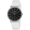 Oceanaut Women's Ripple Black Dial, White Bezel, White Rubber Strap Watch