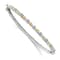 Rhodium Over 14k White Gold Citrine and Diamond Bangle