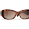 Chanel Havana Brown Frame "CC" Logo / Gray Brown Lenses Sunglasses