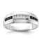 Rhodium Over 14K White Gold White and Black Diamond Men's Ring 0.25ctw