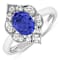 1.29ctw Violet Tanzanite and Diamond 14K White Gold Halo Ring