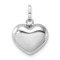 Rhodium Over 14k White Gold 3D Puffed Heart Pendant