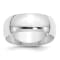 Rhodium Over Sterling Silver 8mm Half-Round Band