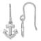 Rhodium Over Sterling Silver Polished Anchor Dangle Earrings