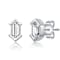 Baguette CZ Stud Earrings In Sterling Silver