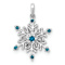 Rhodium Over 14k White Gold Blue and White Diamond Snowflake Pendant